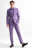 Purple Peak Lapel Slim Fit Costumes 2 pièces pour hommes