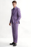 Purple Peak Lapel Slim Fit Costumes 2 pièces pour hommes