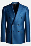 Blazer Homme Double Boutonnage Bleu Foncé