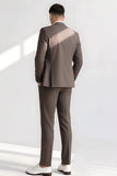 Light Coffee Peak Lapel 2 Pièces Costumes Homme