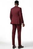 Burgundy Peak Lapel 2 pièces simple boutonnage hommes costumes