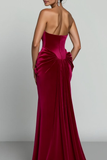 Robe longue formelle sans bretelles Cabernet Mermaid