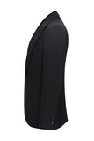 2 pièces à revers en pointe slim fit noir costumes pour hommes