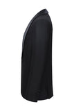 Costume 3 pièces châle revers un bouton noir pour hommes