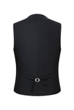 Costume 3 pièces châle revers un bouton noir pour hommes