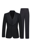 Shawl Lapel Noir 3 Pièces One Button Costumes d’affaires pour hommes