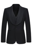 Shawl Lapel Noir 3 Pièces One Button Costumes d’affaires pour hommes