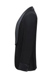 Slim Fit Noir 2 Pièces Châle Revers Un Bouton Costumes Homme