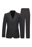 Peak Lapel 3 pièces simple boutonnage café Costumes pour hommes