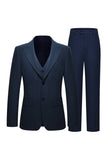Costumes bleu marine 3 pièces à simple boutonnage slim fit Peak Lavers pour hommes