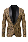 Blazer de bal pour homme en jacquard rouge foncé à revers