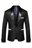 Blazer noir à revers à rayures châle pour homme