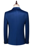 Blue Peak Lapel 2 pièces Slim Fit Costumes de bal