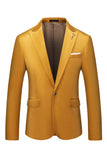 Blazer de bal à un bouton à revers en pointe jaune