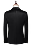 Noir Peak Lapel Costumes 2 pièces pour hommes