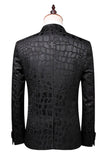 Noir Texture Peak Lapel 2 Pièces Costumes de bal