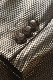 Blazer de bal pour homme à revers châle métallisé doré
