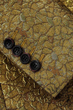 Blazer de bal à texture revers crantés dorés scintillants