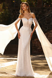 Robe de bal longue de bal à paillettes en forme de sirène perlée de perles blanches