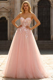 Corset en tulle à longueur à bretelles fines à bretelles fines en blush à blush