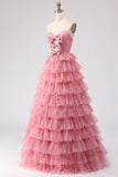 Robe de bal longue noire à volants à volants en A, découpe brette avec nœuds