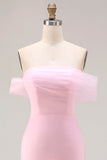 Robe de bal de bal rose 3D à fleurs 3D dénudées