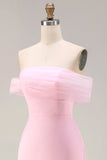 Robe de bal de bal rose 3D à fleurs 3D dénudées