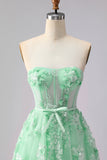 Corset de bal longue convertible, longue robe de bal à manches en tulle à ligne A à blush