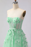 Corset de bal longue convertible, longue robe de bal à manches en tulle à ligne A à blush