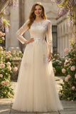 Corset Lilas A Line Sequins, Tulle Longue robe de bal à manches longues