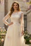 Corset Lilas A Line Sequins, Tulle Longue robe de bal à manches longues