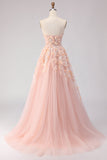 Robe longue de bal en tulle à perles perlées violette avec manches amovibles