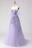 Robe longue de bal en tulle perlé à gros hauts à joues à épaules dénudées, manches amovibles