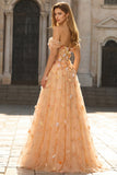 Robe longue de bal longue décapotable fleurie dénudée à l’épaule