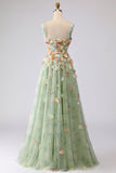 Robe longue de bal longue décapotable fleurie dénudée à l’épaule