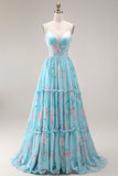 Une robe de bal longue robe de bal en mousseline fleur rose rose A à volants