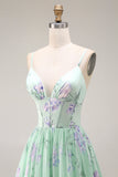 Une robe de bal longue robe de bal en mousseline fleur rose rose A à volants