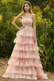 Robe de bal longue à paillettes, corset à fausses à niveaux, corset à hauts rangées à hauts rangés