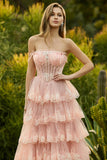 Robe de bal longue à paillettes, corset à fausses à niveaux, corset à hauts rangées à hauts rangés