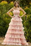 Robe de bal longue à paillettes, corset à fausses à niveaux, corset à hauts rangées à hauts rangés