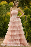 Robe de bal longue à paillettes, corset à fausses à niveaux, corset à hauts rangées à hauts rangés
