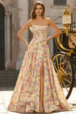 Corset sans bretelles en ligne A-line A-Shoulderless Robe de bal longue avec fente