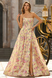 Corset sans bretelles en ligne A-line A-Shoulderless Robe de bal longue avec fente