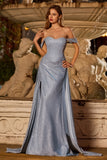 Corset sirène en satin avec une longue robe de bal avec fente