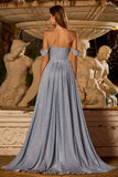 Corset sirène en satin avec une longue robe de bal avec fente