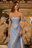 Corset sirène en satin avec une longue robe de bal avec fente