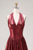 Corset de bal long à long long col à col nu en ligne métallique A