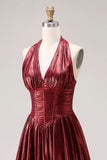 Corset de bal long à long long col à col nu en ligne métallique A