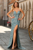 Robe de bal longue de bal à dos nu en sirène florale perlée rose avec fente