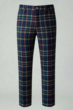 Rouge Noir Plaid Cranté Revers 2 Pièces Costumes de Bal Hommes